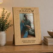 Personalised Anniversary 6x4 Wooden Photo Frame - ForYou.ie image