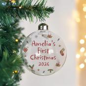 Personalised First Christmas Glass Bauble - ForYou.ie image