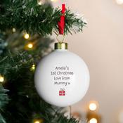 Personalised My 1st Xmas Teddy Bear Bauble - ForYou.ie image