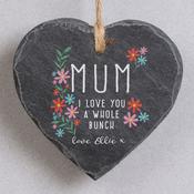 Personalised I Love You A Whole Bunch Hanging Slate Heart - ForYou.ie