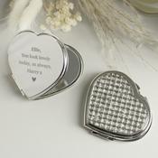 Personalised Diamante Heart Compact Mirror - ForYou.ie