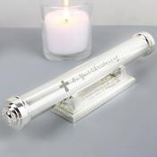 Personalised Christening Cross Silver Plated Certificate Holder - ForYou.ie