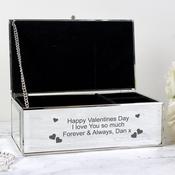 Personalised Hearts Mirrored Jewellery Box - ForYou.ie
