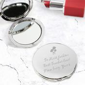 Personalised Flower Teachers Round Compact Mirror - ForYou.ie image