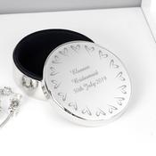 Personalised Small Hearts Round Trinket Box - ForYou.ie image