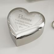Personalised Any Message Swirls &amp; Hearts Heart Trinket Box - ForYou.ie image