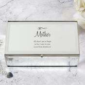 Personalised Swirls &amp; Hearts Mirrored Jewellery Box - ForYou.ie