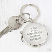Personalised Free Text Round Photo keyring - ForYou.ie image