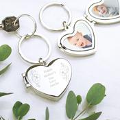 Personalised Floral Heart Photo Frame Keyring - ForYou.ie