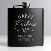 Personalised Father's Day Black Hip Flask - ForYou.ie image
