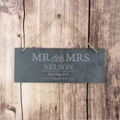 Personalised Mr &amp; Mrs Hanging Slate Plaque - ForYou.ie