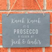 Personalised Prosecco O'Clock Large Hanging Slate Sign - ForYou.ie