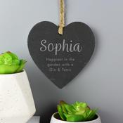 Personalised Free Text Slate Heart Decoration - ForYou.ie