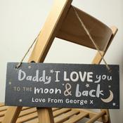 Personalised To the Moon and Back Hanging Slate Plaque - ForYou.ie