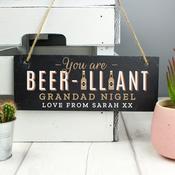 Personalised Beer-illiant Hanging Slate Plaque - ForYou.ie