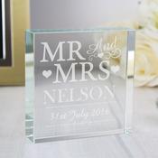 Personalised Mr &amp; Mrs Crystal Token - ForYou.ie