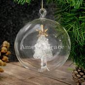 Personalised Name Only Christmas Tree Glass Bauble - ForYou.ie