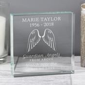 Personalised Guardian Angel Wings Crystal Token - ForYou.ie