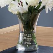 Personalised Love You To The Moon and Back Glass Vase - ForYou.ie