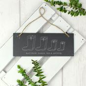 Personalised Welly Boot Family of Four Hanging Slate Plaque - ForYou.ie