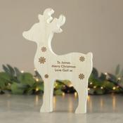 Personalised Rustic Wooden Reindeer Decoration - ForYou.ie