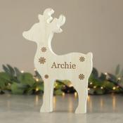 Personalised Any Name Rustic Wooden Reindeer Decoration - ForYou.ie