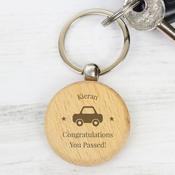 Personalised 'Car Motif' Wooden Keyring - ForYou.ie image