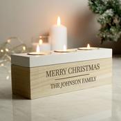 Personalised Classic Triple Tea Light Box - ForYou.ie image