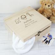 Personalised Hessian Friends Large Wooden Keepsake Box - ForYou.ie
