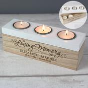 Personalised In Loving Memory Triple Tea Light Box - ForYou.ie image