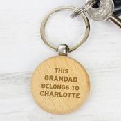 Personalised This...Belongs To Wooden Keyring - ForYou.ie image