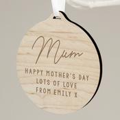 Personalised Free Text Round Wooden Decoration - ForYou.ie