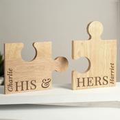 Personalised His &amp; Hers Jigsaw Piece Set - ForYou.ie