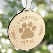 Personalised Dog Breed Round Wooden Bauble - ForYou.ie image