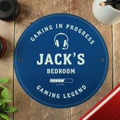 Personalised Gaming Blue Plaque - ForYou.ie
