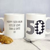 Personalised Monotone Numbers Mug - ForYou.ie image