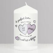 Personalised A Perfect Love Anniversary Pillar Candle - ForYou.ie image