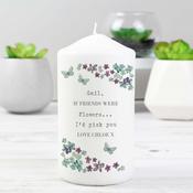 Personalised Forget me not Pillar Candle - ForYou.ie