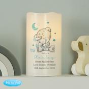 Personalised Tiny Tatty Teddy Blue Nightlight LED Candle - ForYou.ie