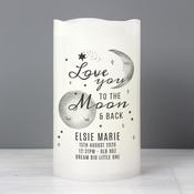 Personalised Baby To The Moon and Back LED Candle - ForYou.ie