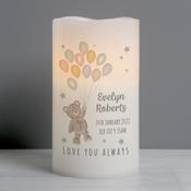 Personalised Teddy &amp; Balloons Nightlight LED Candle - ForYou.ie