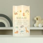 Personalised Safari Animals LED Candle - ForYou.ie