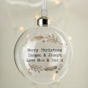 Personalised Gold Wreath Glass Bauble - ForYou.ie