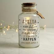 Personalised Magical Things Happen LED Glass Jar - ForYou.ie