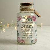 Personalised Floral Watercolour LED Glass Jar - ForYou.ie