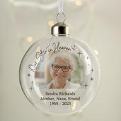 Personalised Photo Upload Memorial Glass Bauble - ForYou.ie