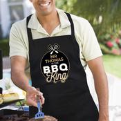 Personalised BBQ King Black Apron - ForYou.ie image