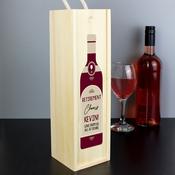 Personalised Free Text Red Wooden Wine Bottle Box - ForYou.ie