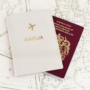 Personalised Gold Name Cream Passport Holder - ForYou.ie
