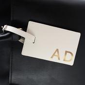 Personalised Gold Initials Cream Luggage Tag - ForYou.ie image